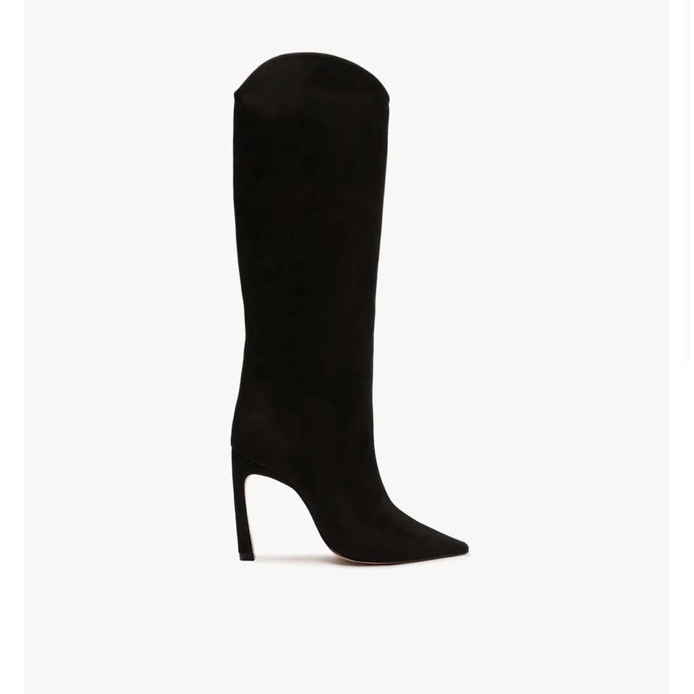 Schutz Maryana Nubuk Black Suede Knee High Boot size 7.5. Retail for $258.